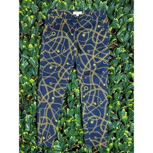 Michael Kors Preppy Blue Chain Detail Mid-Rise Jeans Size 4